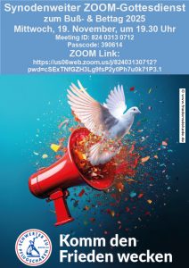 Synodenweiter ZOOM-Gottesdienst zum Buß- und Bettag @ Zoom